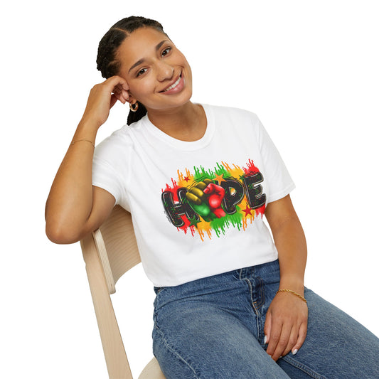Rasta Hope Graphic T-Shirt, Unisex Softstyle T-Shirt, Inspirational (Juneteenth) Adult
