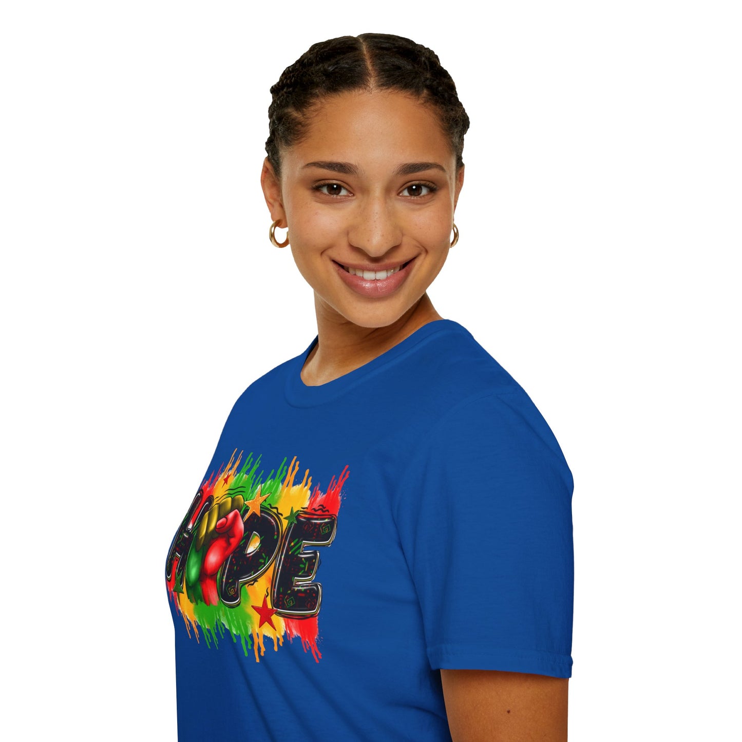 Rasta Hope Graphic T-Shirt, Unisex Softstyle T-Shirt, Inspirational (Juneteenth) Adult