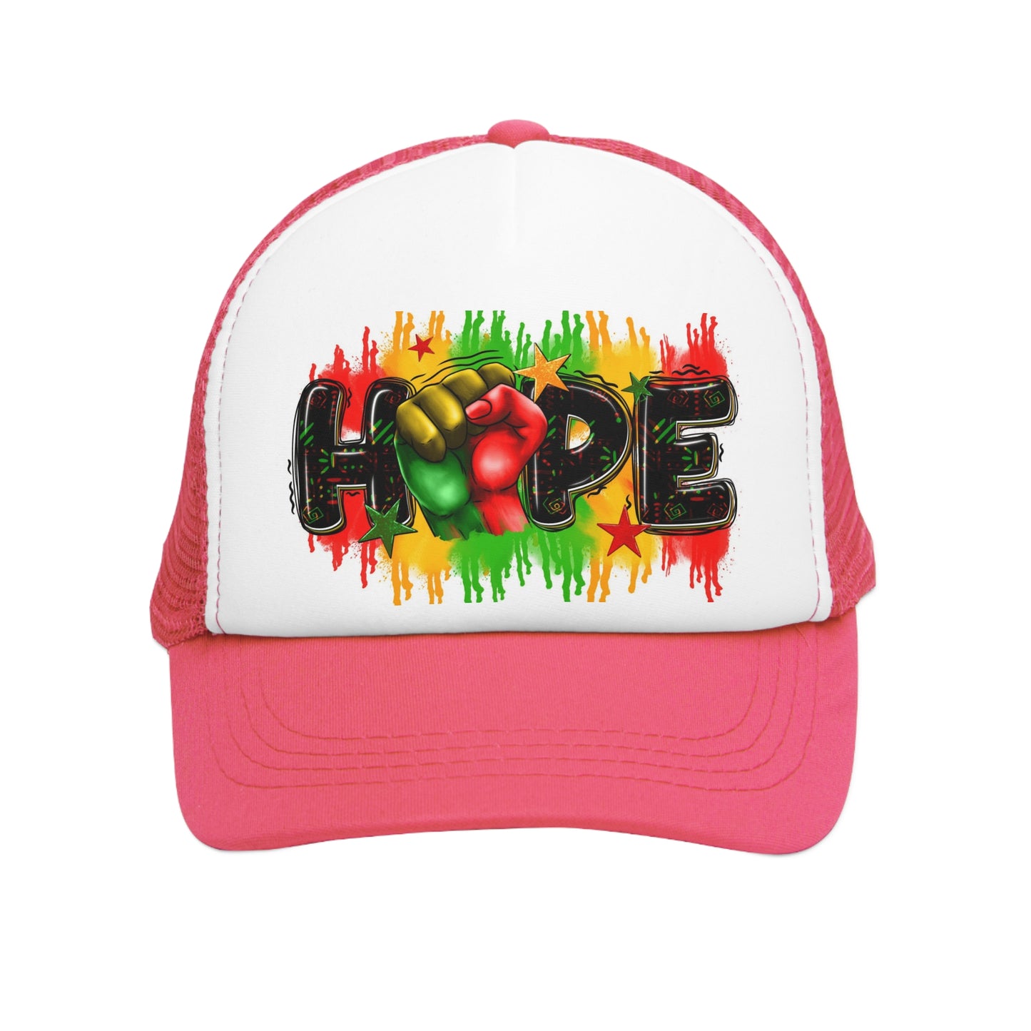 Rasta Hope Mesh Cap, Inspirational (Juneteenth) Hat,
