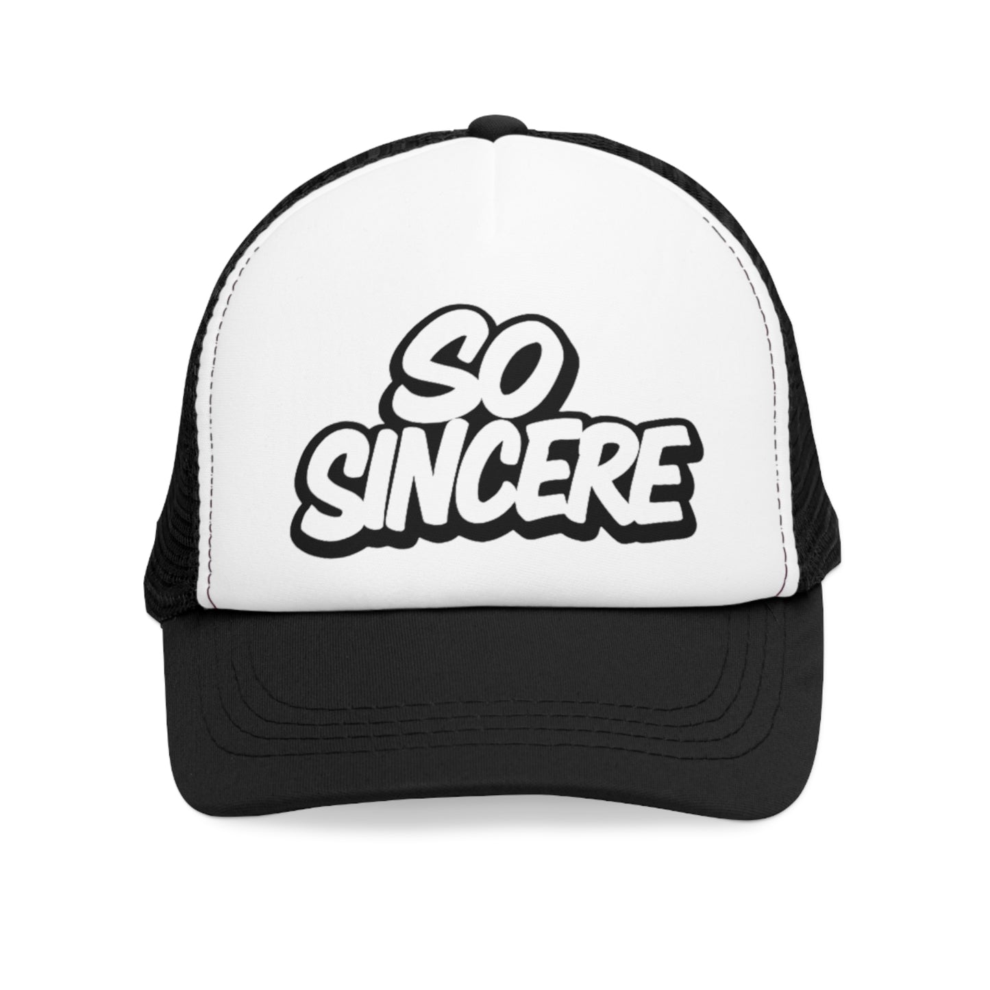 Trendy Mesh Hat with 'So Sincere' Design