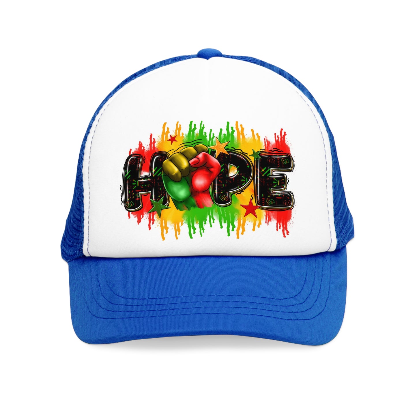Rasta Hope Mesh Cap, Inspirational (Juneteenth) Hat,