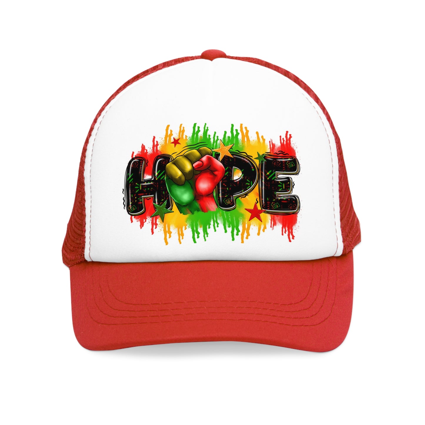Rasta Hope Mesh Cap, Inspirational (Juneteenth) Hat,