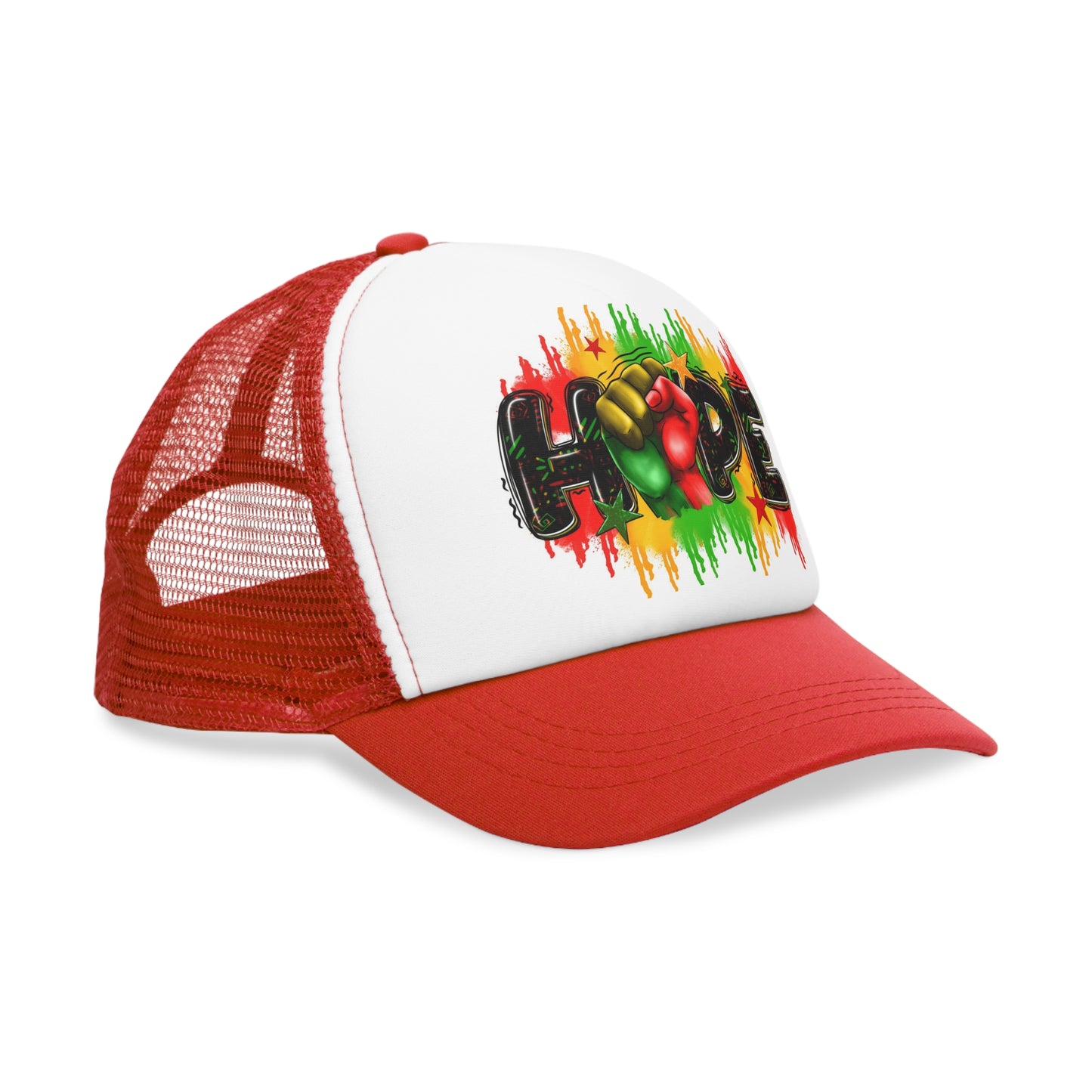 Rasta Hope Mesh Cap, Inspirational (Juneteenth) Hat,