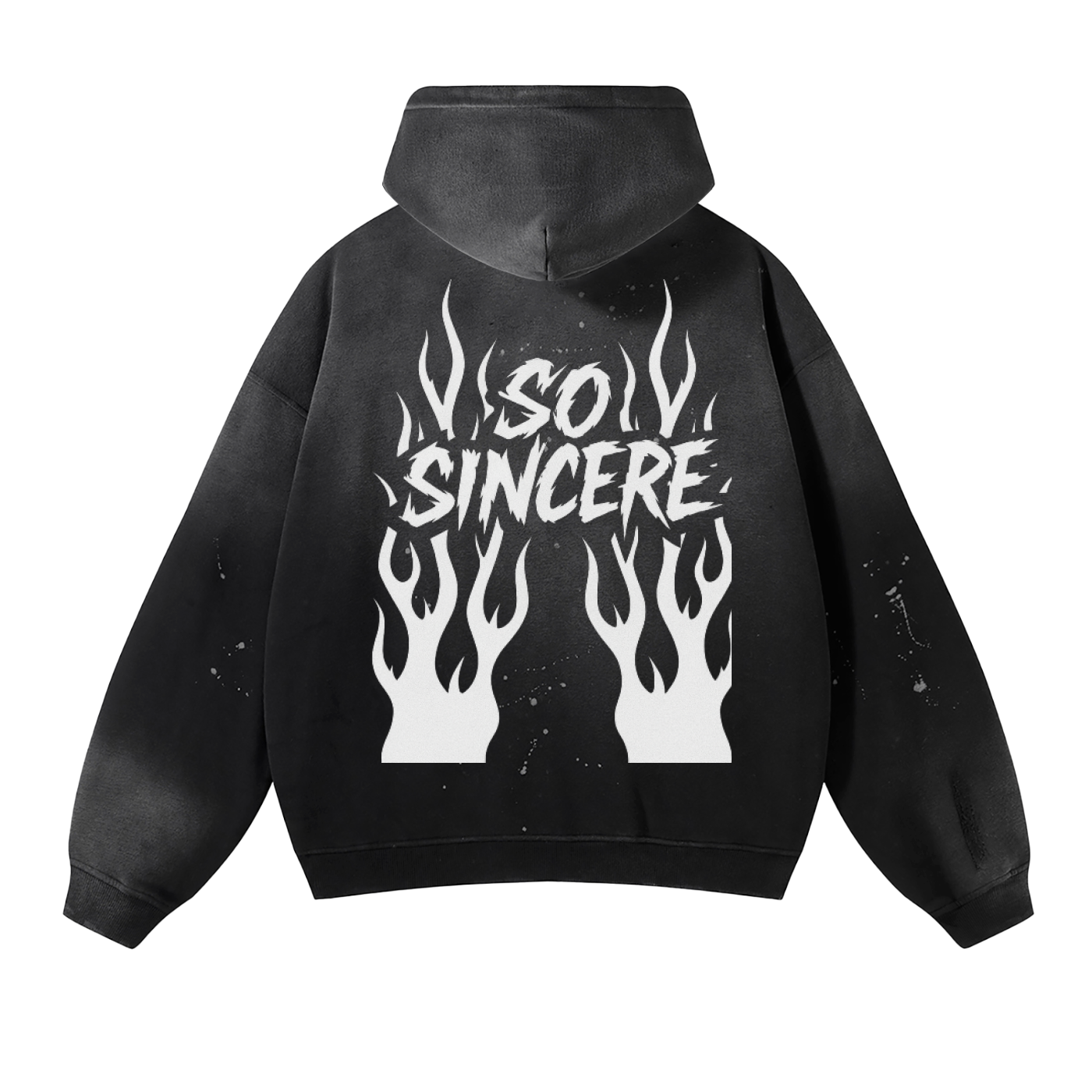 Hoodie,sweatshirt,Trendy,washed,vintage,ripped,So Sincere,Flames,Drip