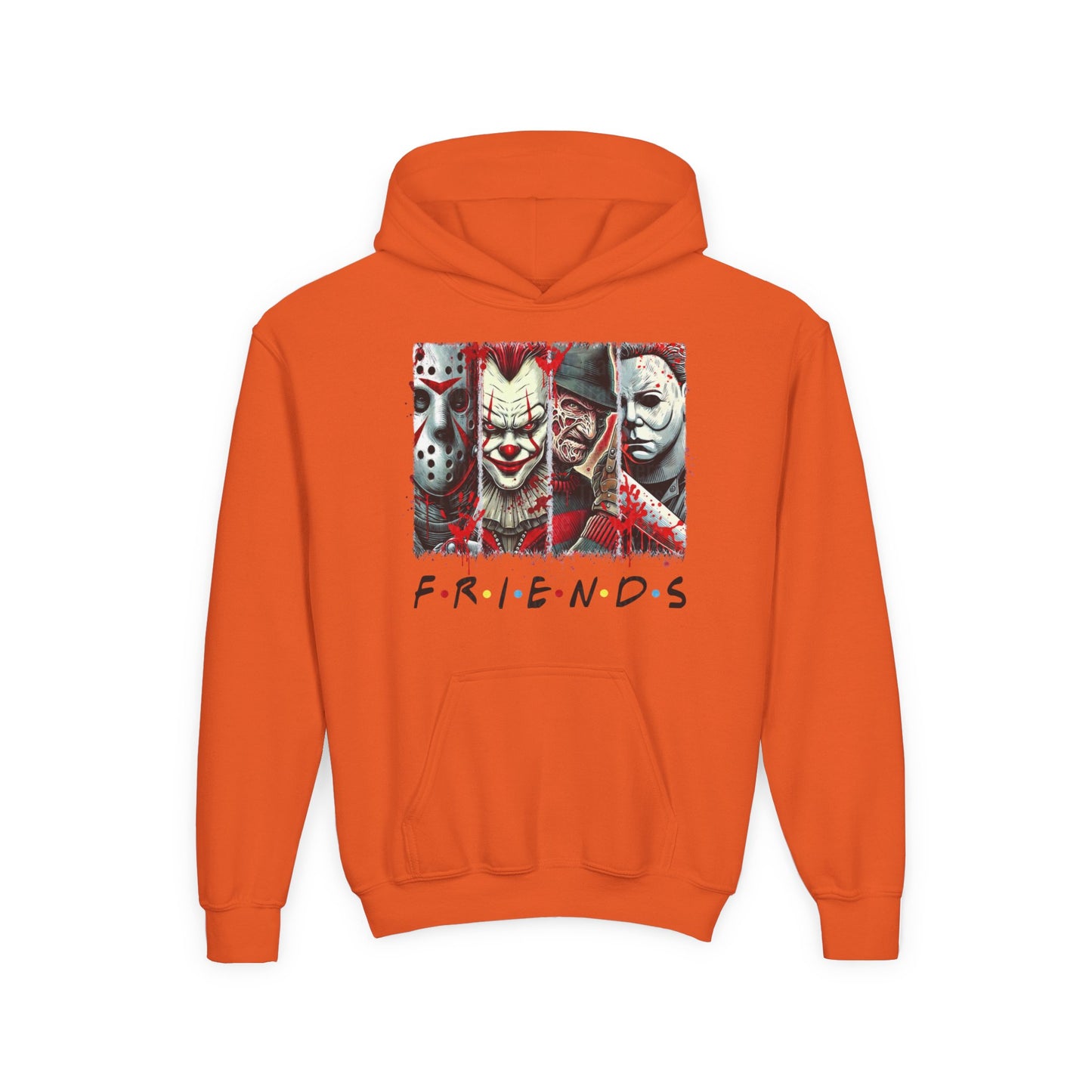 Horror Friends Hoodie - Youth Sweatshirt, Spooky Gift for Teens, Horror Fans Apparel, Halloween Costume, Cozy Layering