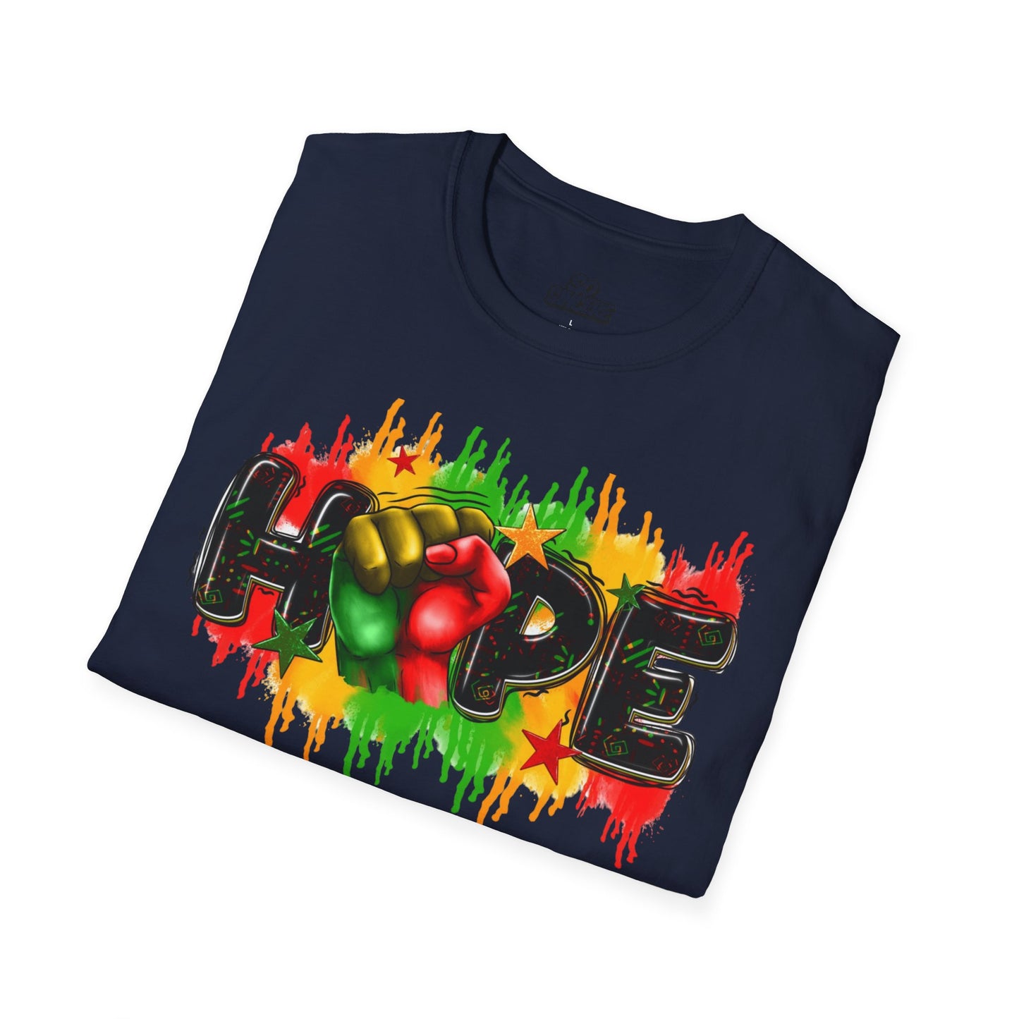 Rasta Hope Graphic T-Shirt, Unisex Softstyle T-Shirt, Inspirational (Juneteenth) Adult