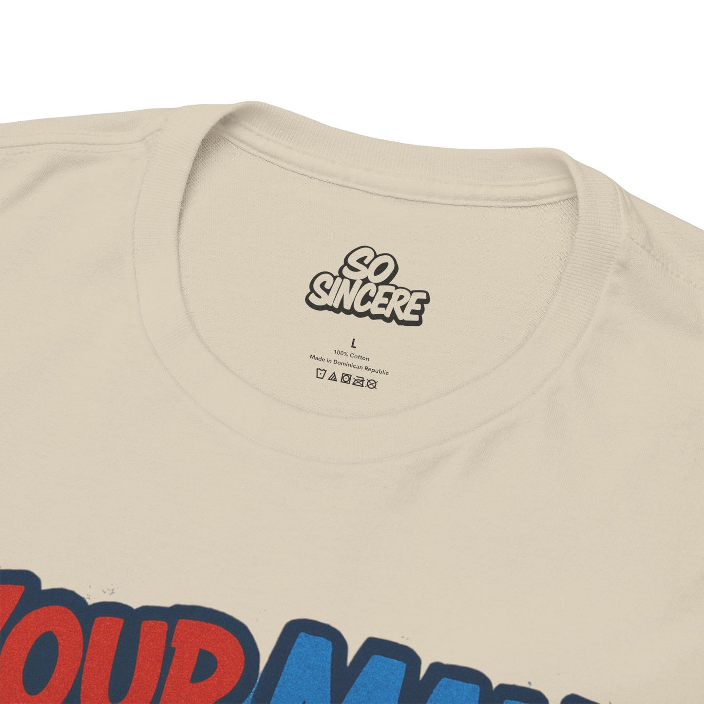 Cheerleader Your Man Watches Me Cotton Tee - Fan Apparel Red White Blue