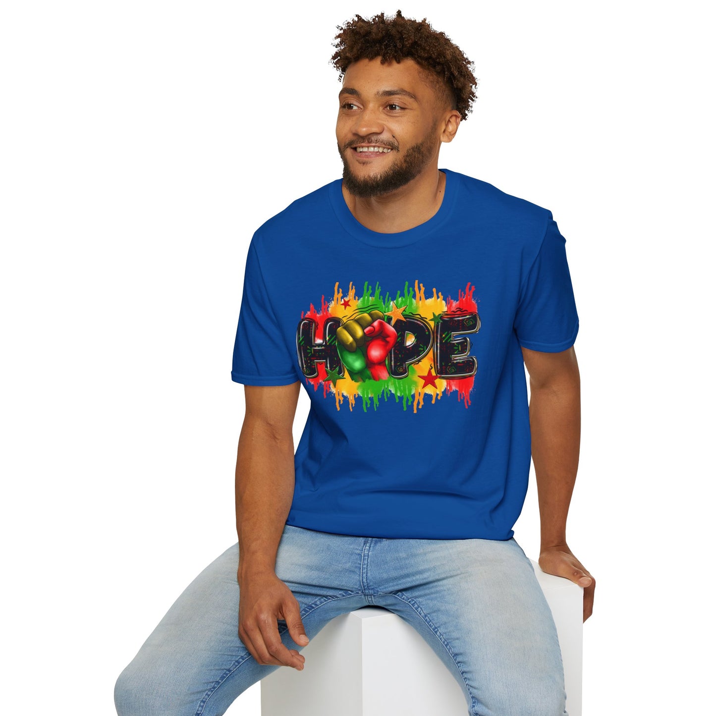 Rasta Hope Graphic T-Shirt, Unisex Softstyle T-Shirt, Inspirational (Juneteenth) Adult