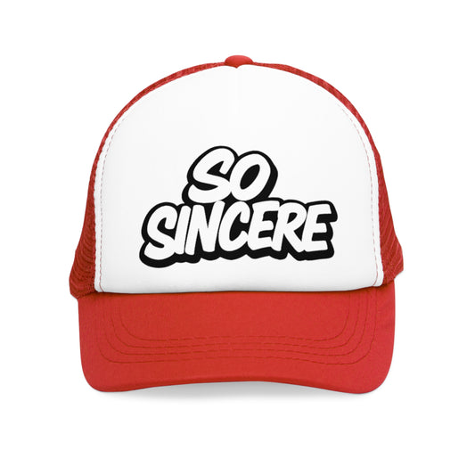 Trendy Mesh Hat with 'So Sincere' Design