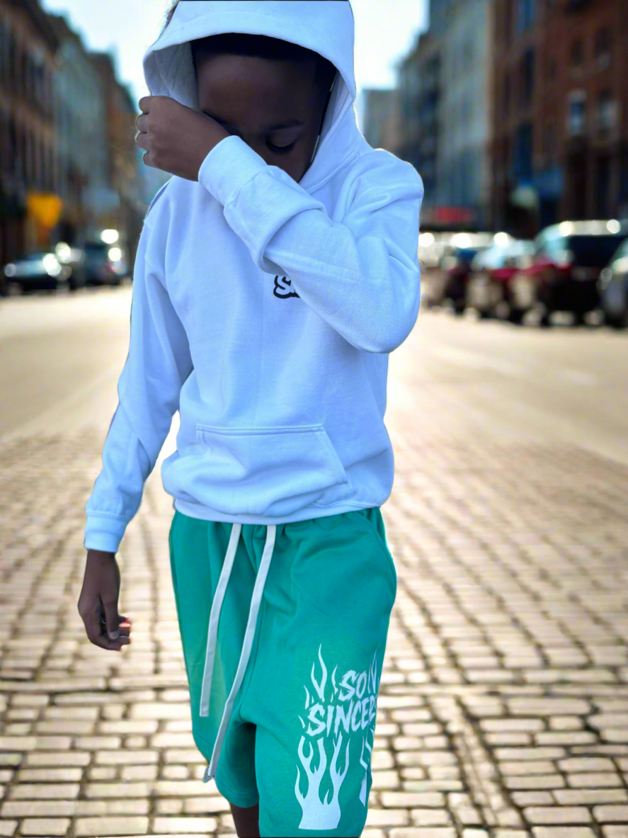 Sun Fade Raw Edge Cotton Shorts